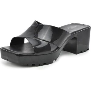 Nicole Miller Black Chunky Heel Mules